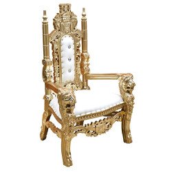 Kid King Throne (White & Gold)