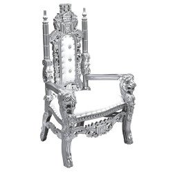 Kid King Throne (White & Silver)