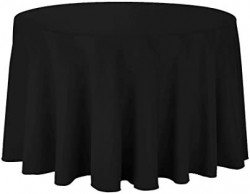 132” Black Linen Round