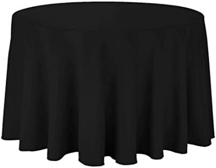 132” Black Linen Round
